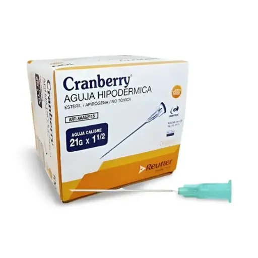 [AAAG2115] Aguja Hipodérmica 21G x 1 1/2 Cranberry