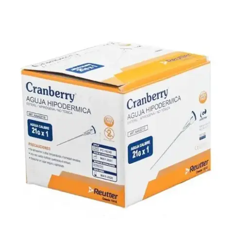 [AAAG2110] Aguja Hipodérmica 21G x 1 Cranberry