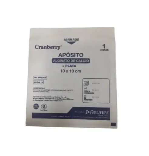 [AAAACP10] Apósito Alginato de Calcio + Plata 10x10 cm Cranberry