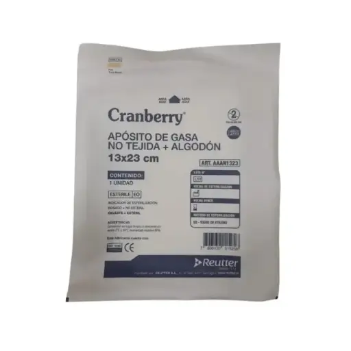 [AAAN1323] Apósito de Gasa No Tejida + Algodón Estéril 13x23 cm Cranberry