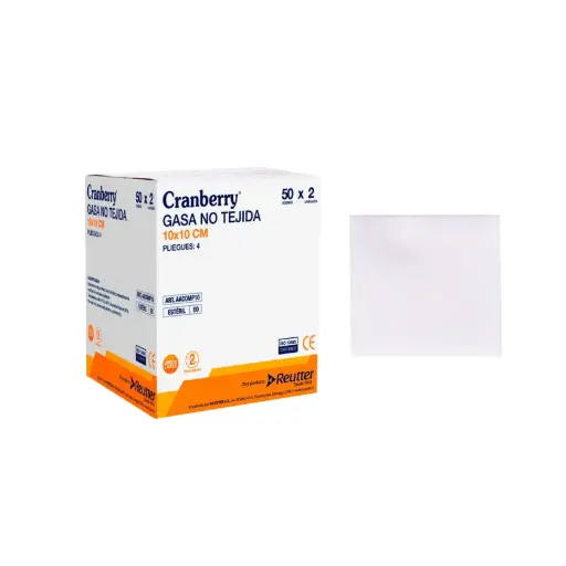 [AACOMP10] Gasa Estéril No Tejida 10x10 cm 50 Sobres Cranberry 