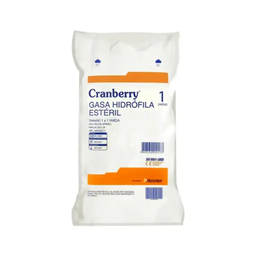 [AAGASS11] Gasa Hidrófila Estéril 1x1 Yarda Cranberry