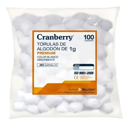 [AATOAL10] Tórulas de Algodón 1 gr 100 unidades Cranberry 