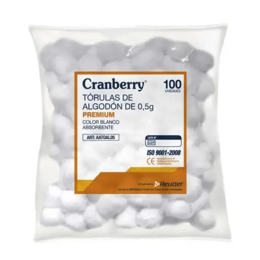[AATOAL05] Tórulas de Algodón 0,5 gr 100 unidades Cranberry