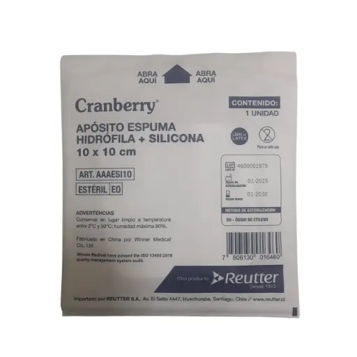 [AAAESI10] Apósito Espuma Hidrófila + Silicona 10x10 cm Cranberry   