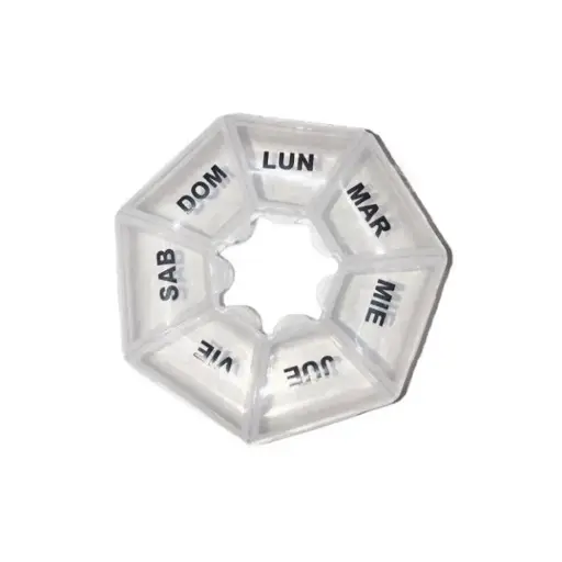 [99367] Pastillero 7 días Hexagonal Transparente DeRoyal